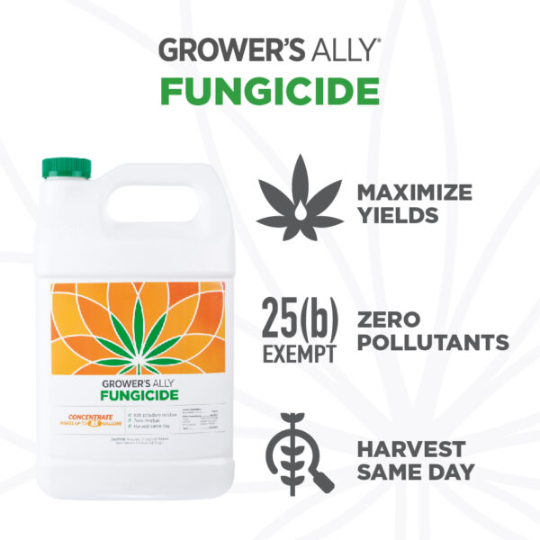 Grower’s Ally Fungicide is an OMRI Listed® fungicide and bactericide for use on cannabis and hemp.